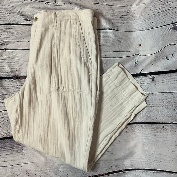 Old Navy Pants - Old Navy Slouchy Tapered Wish Bone High Rise Cotton Cargo Pants 16 NWT